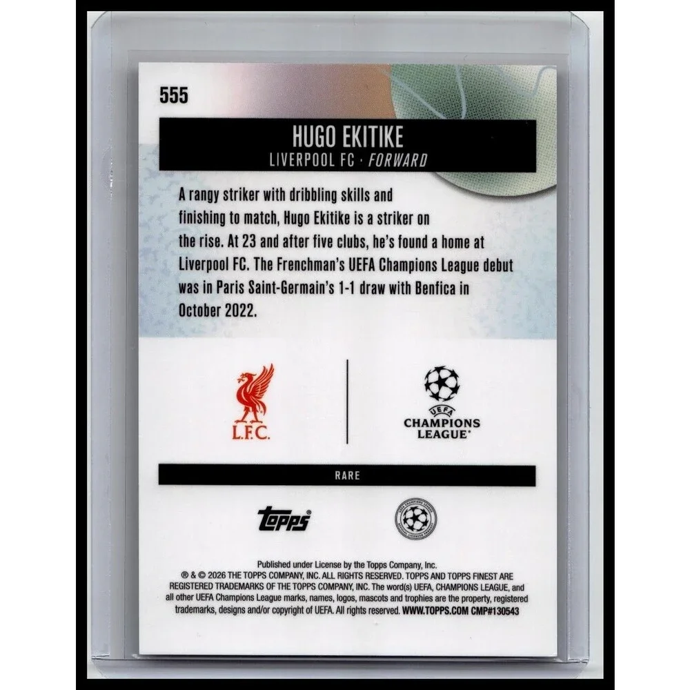 2026 Topps Finest Premier League HUGO EKITIKE RARE 14/15 #555